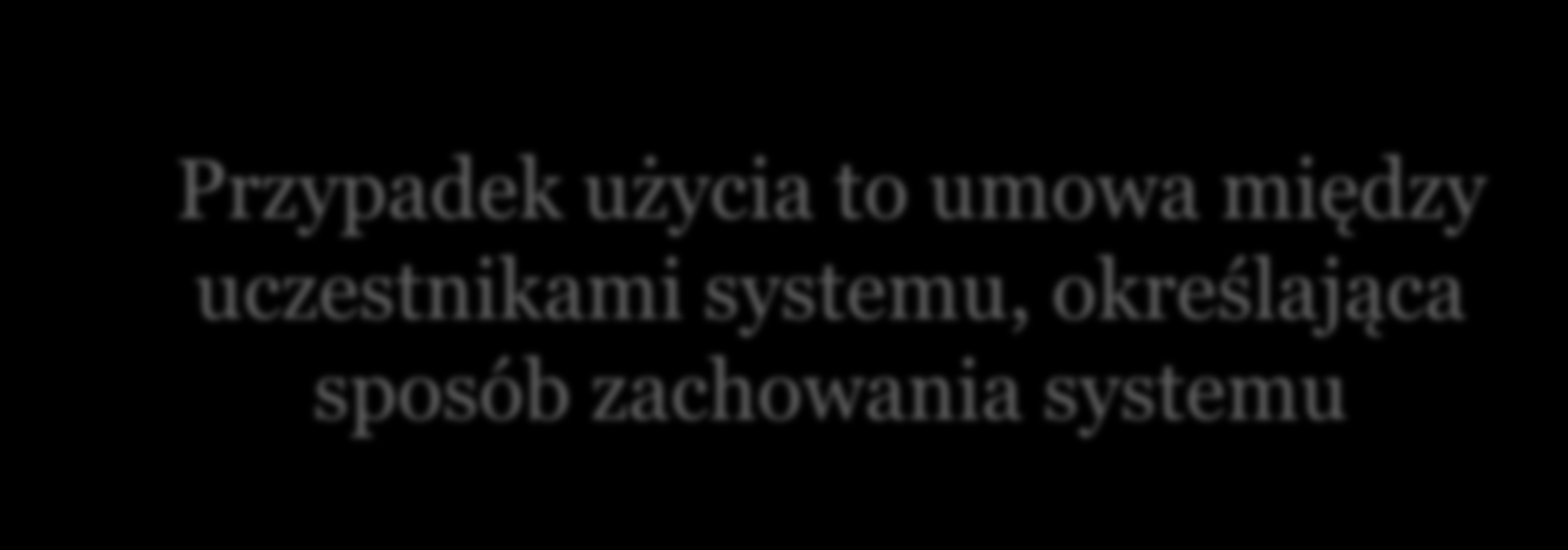 3 Przypadek użycia Przypadek użycia to umowa między