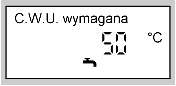 Stała nastawa ciepłej wody użytkowej (ciąg dalszy) Nastawa temperatury wody użytkowej Nastawa ciepłej wody użytkowej Nacisnąć następujące przyciski: 1.