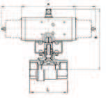 Zawory kulowe sterowane pneumatycznie Riegler - stal nierdzewna Materiał korpusu: stal nierdzewna Materiał kuli: stal nierdzewna 1.4401/ 1.4301/ 1.4310/ 1.