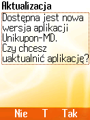 Funkcje Pomoc Uzyskanie informacji o tym gdzie i do kogo należy zgłosić się w razie problemów z działaniem bądź obsługą aplikacji oraz o swoim punkcie sprzedaży.