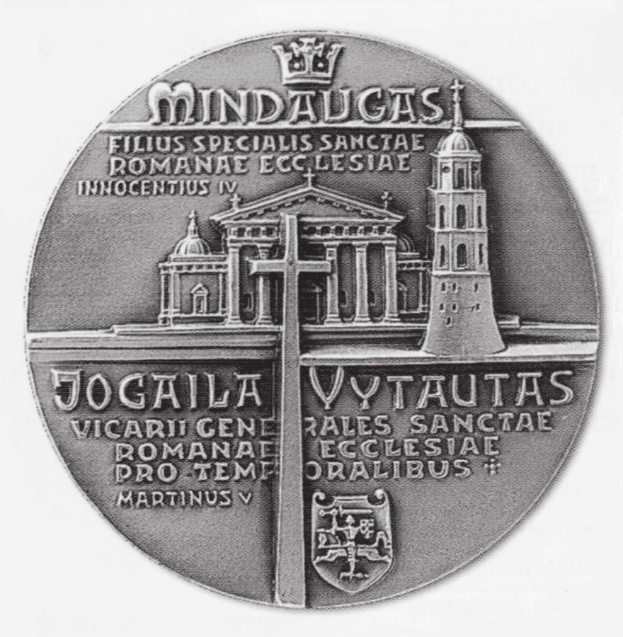 18 Na podstawie podanego źródła wykonaj poniższe zadania. ŹRÓDŁO 1 Medal upamiętniający trzech władców litewskich, którzy ochrzcili Litwę i Żmudź. Rzeź. V. Kašuba 3 18.