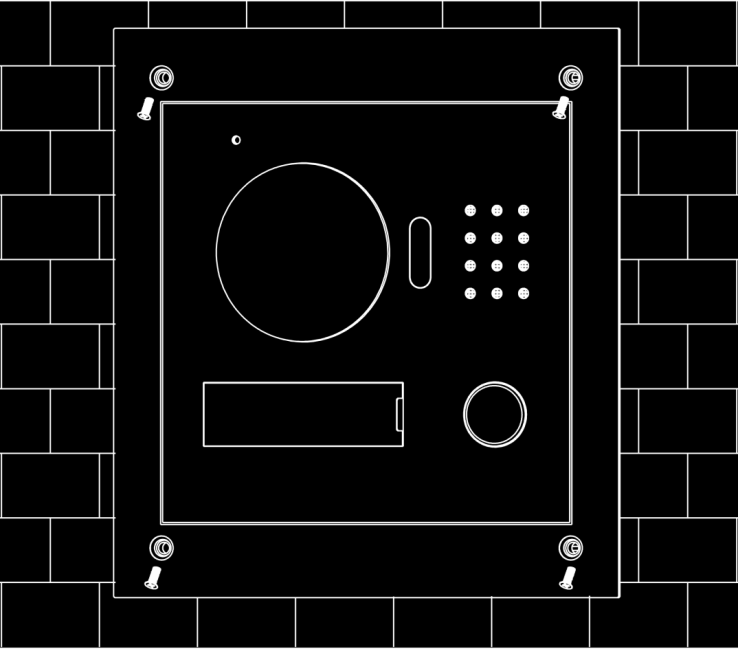 Instrukcja obsługi i instalacji. Panel modułowy / jednorodzinny IP. 2. Osadź obudowę podtynkową w przygotowanym otworze i wprowadź okablowanie do wnętrza obudowy (rys. 6-3). Rys. 6-3 2.