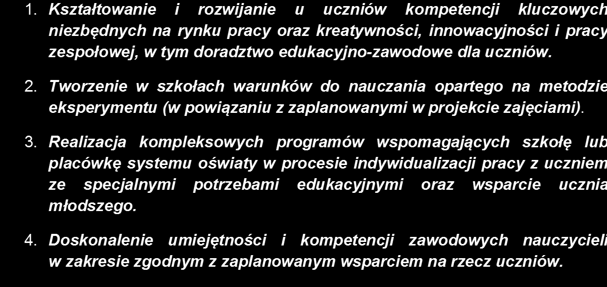 Oś Priorytetowa XI Wzmocnienie potencjału edukacyjnego Działanie 11.