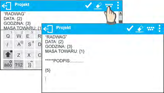 {155} Współpraca z programem RADWAG CONECT {275} Data i czas odczytu warunków środowiskowych {276} THB: Temperatura {277} THB: Wilgotność {278} Czujnik wewnętrzny: Temperatura 1 {280} THB: Ciśnienie