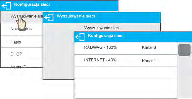 Następnie wejść w parametr <KONFIGURACJA SIECI> i ustawić odpowiednią wartość dla parametru DHCP: W celu ustawienia DHCP na wartość NIE, należy ręcznie wprowadzić takie dane, jak: <IP>; <MASKA>;