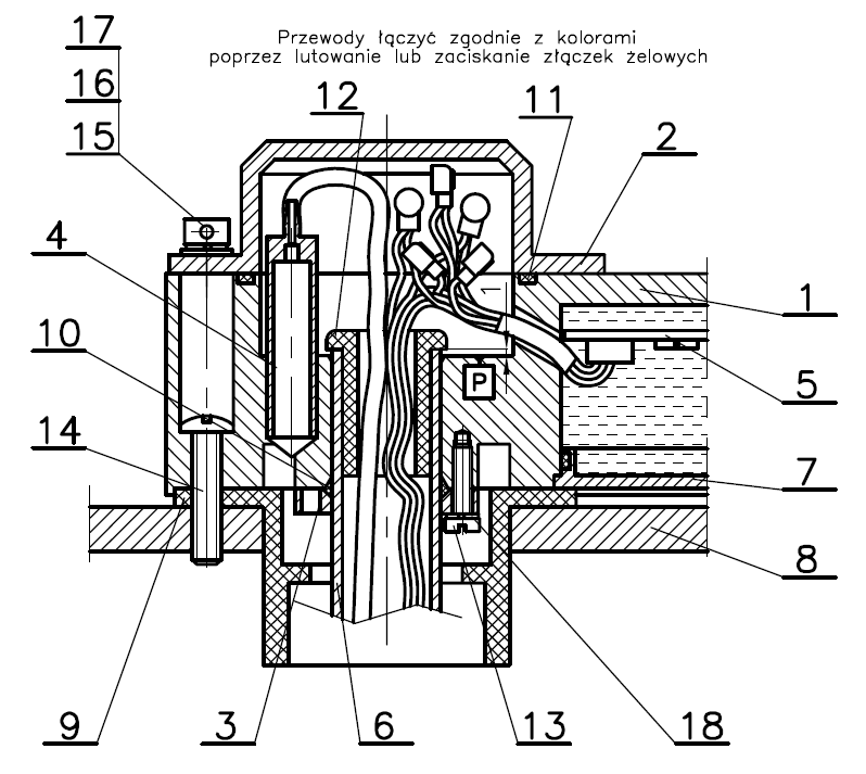 6 DTR.CS-26 7 DTR.CS-26 Rys.4. Schemat podłączenia sondy CS-26/RS-232/E z wyjściem cyfrowym w standardzie RS-232 2.1.1. Kolejność wykonywanych czynności przy montaŝu sondy CS-26 1.