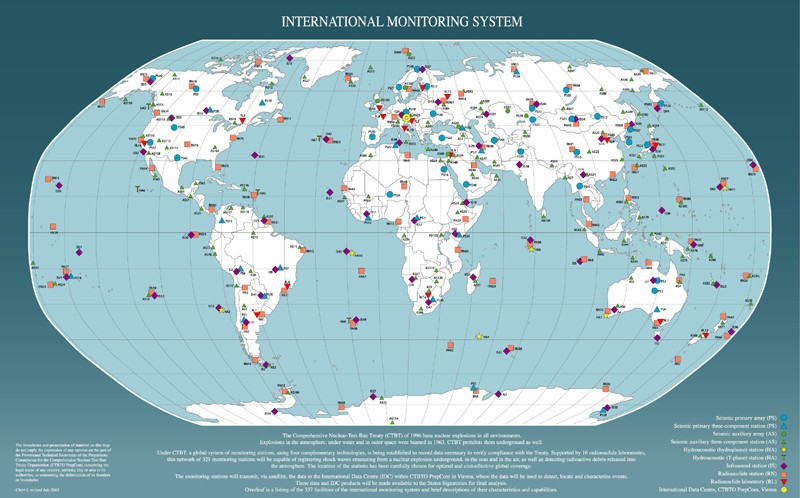 CTBTO System weryfikacyjny to ma być 321 stacji (w budowie jeszcze ok.