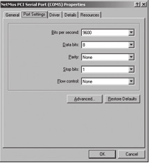 Pojawi się następujący ekran: Wybierz zakładkę Port settings (Ustawienia portu). Tutaj można wyświetlić lub zmienić port LPT komputera.