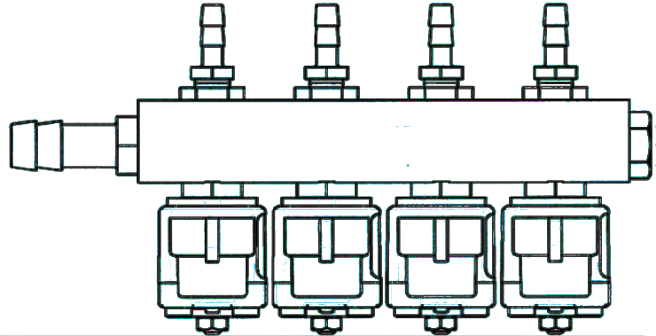 Schemat po³¹czeñ elektrycznych systemu wtrysku STELL 4 cyl.