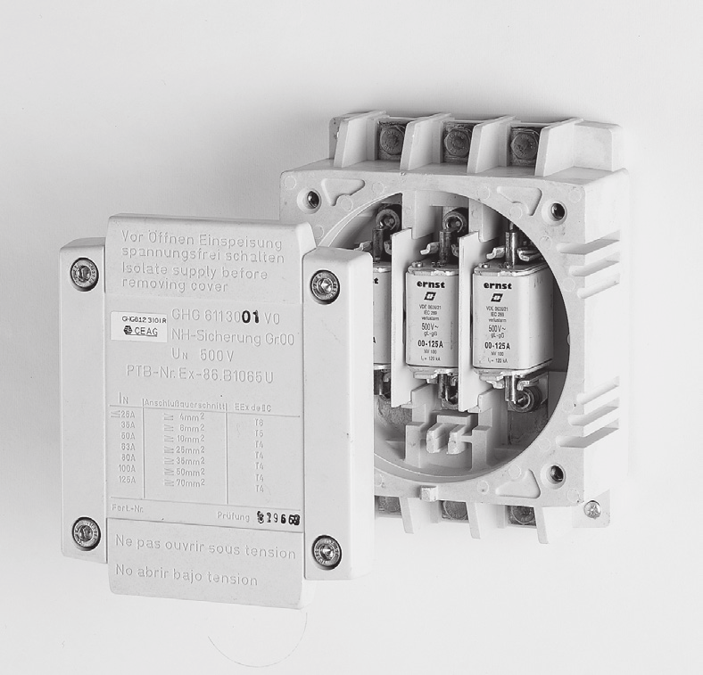 APARATURA ELEKTRYCZNA DO ZABUDOWY W WYKONANIU PRZECIWWYBUCHOWYM Seria GHG Aparatura elektryczna serii GHG spełnia zasadnicze wymagania Dyrektywy ATEX (9/9/WE).