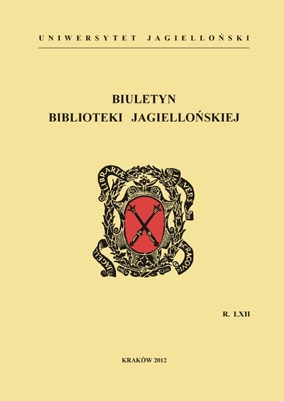 Okładka Biuletynu Biblioteki Jagiellońskiej Źródło: strona internetowa BJ http://www.bj.uj.edu.pl/biuletynbj.