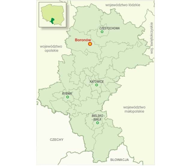 Rysunek 1. Lokalizacja Gminy Boronów Źródło: www.silesia-region.pl Główną rzeką gminy jest Liswarta, należąca do zalewni Warty.