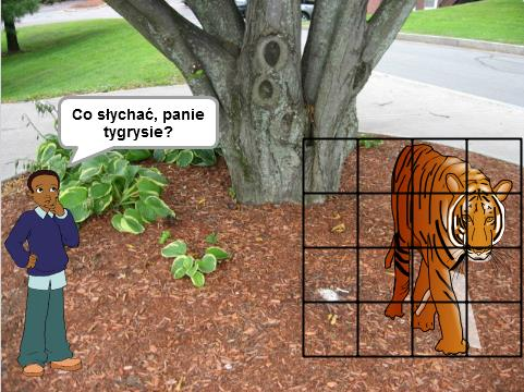 Zadanie do wykonania Uczestnicy szkolenia korzystają ze środowiska Scratch w wersji online z portalu http://scratch.mit.edu. Tworzą nową aplikację nadając jej właściwą nazwę. Zmieniają tło sceny.