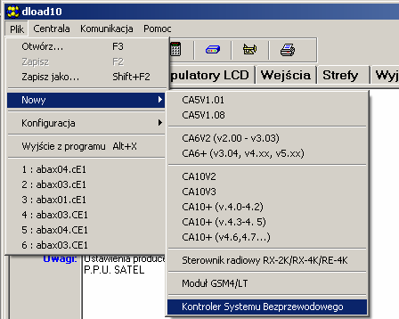 ACU-100 SATEL 37 Rys. 17. Uruchomienie obsługi kontrolera ACU-100 w programie DLOAD10. 6.