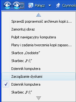 Strona czynności Formanty Program Acronis Backup & Recovery 10 zapamiętuje zmiany wprowadzone na stronach czynności.