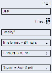 Format wyświetlania godziny Istnieje również możliwość konfiguracji tego ustawienia poprzez interfejs sieciowy -> str. 155. Wciśnij wskazany klawisz.
