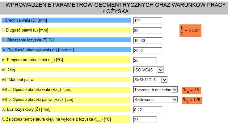 4. Algorytm obliczeń dla łożyska z wymuszonym obiegiem smaru 4.1. Założenia 1. Osie wału i panewki są wzajemnie równoległe 2. Rozkład nacisków wzdłuż panwi jest równomierny 3.