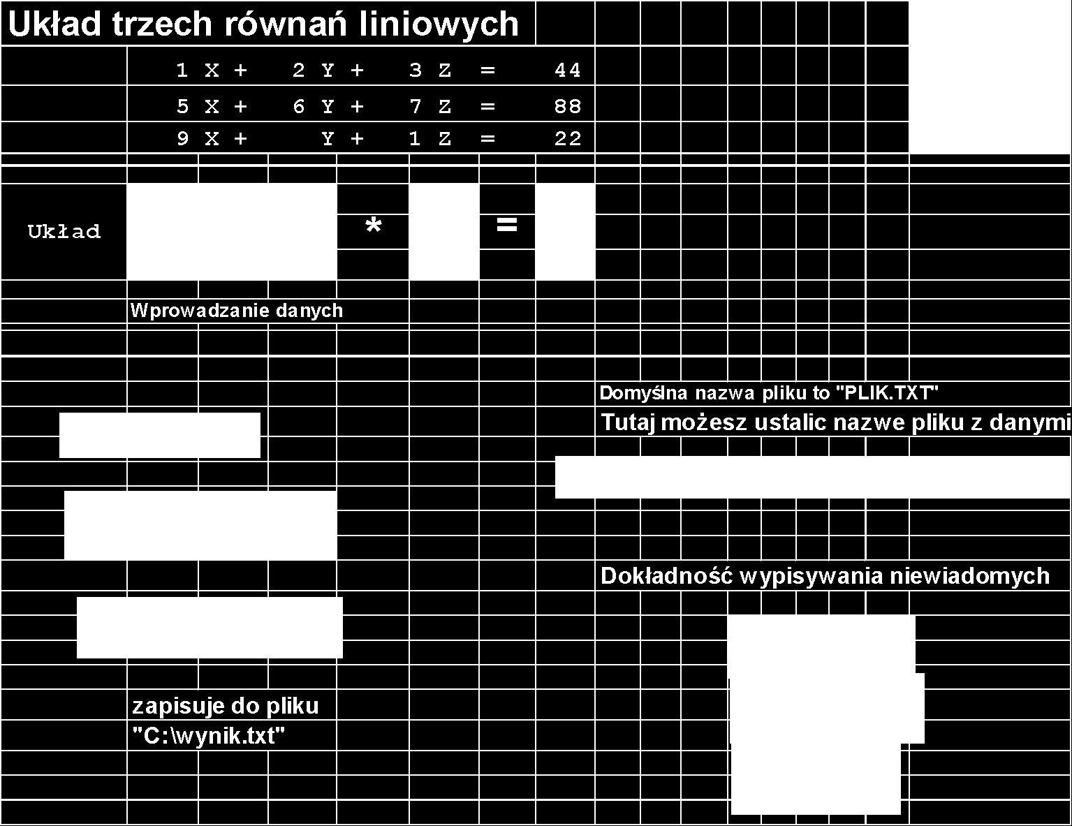 Fragment arkusza