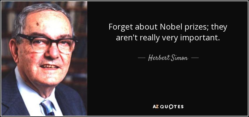 Herbert Simon, Nobel 1978 Uzasadnienie Nagrody: za pionierskie