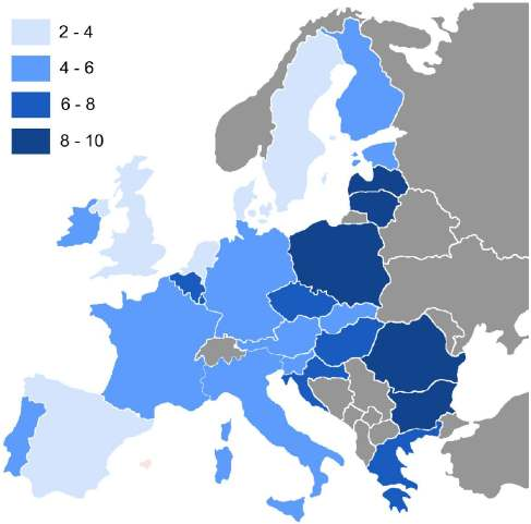 1. Polska na tle państw Unii Europejskiej (źródło: Stan bezpieczeństwa ruchu drogowego oraz działania realizowane w tym zakresie 2014 - KRBRD).