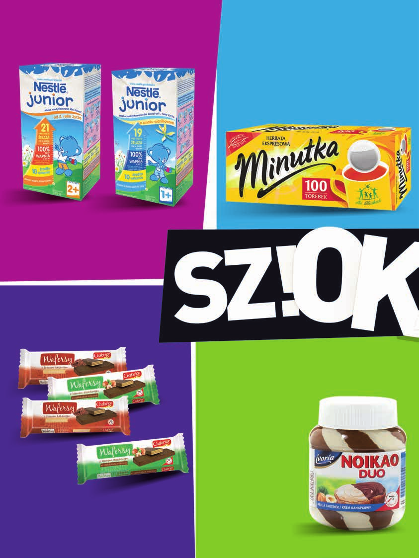 za 26 zł 1,40 zł 3,29 4,69 HERbATA minutka czarna 100 torebek x 1,4 g 2,35 zł mleko JUNIOR DLA DZIEcI NESTLE po 2 roku życia o smaku waniliowym o smaku naturalnym z miodem 350 g przy zakupie 1 opak.