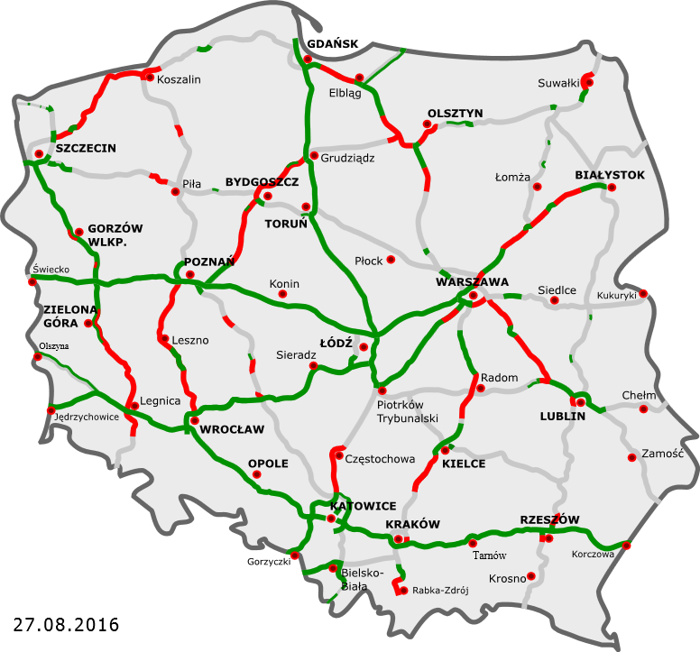 Drogowe inwestycje infrastrukturalne - 2016 Kluczowe inwestycje realizowane w 2016 r.