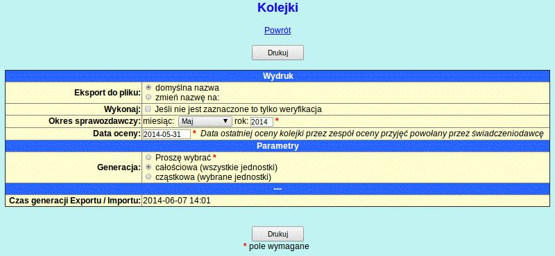 Raportowanie kolejek do NFZ Dane kolejek oczekujących raportowane są do NFZ w cyklu miesięcznym, odbywa się to za pośrednictwem standardowego raportu kolejek oczekujących (LIOCZ).