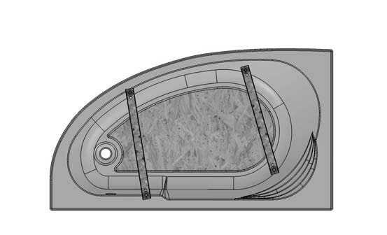 510 95 B NOGI 55 cm (cm) B (cm) Klio 120 x 70 10 36 Klio 130 x 70 10 41 Klio 140 x 70 10 50 Klio 150 x 70 10 53 Klio 160 x 70 10 60 Klio 170 x 70 11 61 Przy pomocy wiertła ø3 mm nawiercić otwory na