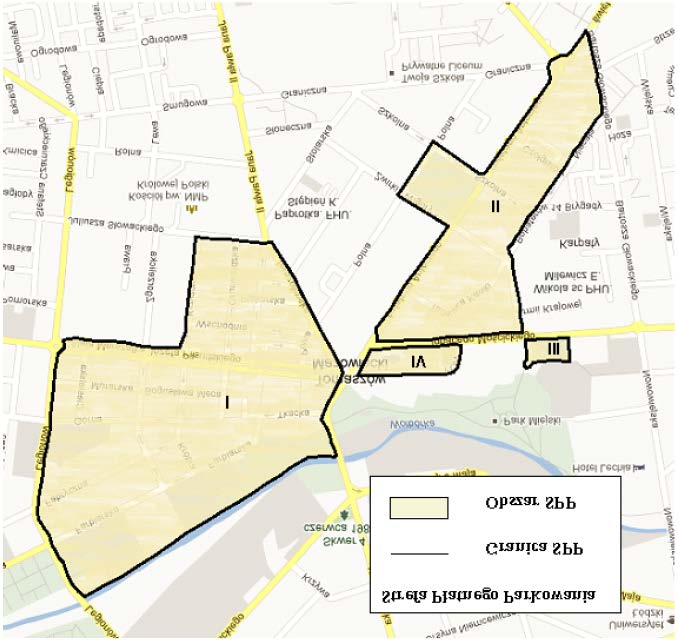 Rysunek 7. Strefa płatnego parkowania w Tomaszowie Mazowieckim. Źródło: Urząd Miasta Tomaszowa Mazowieckiego.