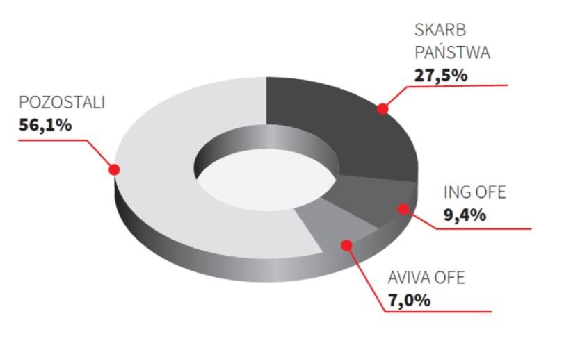 6. AKCJONARIAT I AKCJE 6.1 Struktura akcjonariatu PKN ORLEN Kapitał zakładowy PKN ORLEN dzieli się na 427 709 061 akcji zwykłych na okaziciela o wartości nominalnej 1,25 PLN każda akcja.