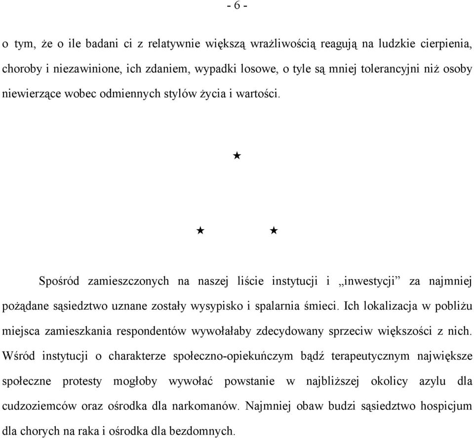 Ich lokalizacja w pobliżu miejsca zamieszkania respondentów wywołałaby zdecydowany sprzeciw większości z nich.