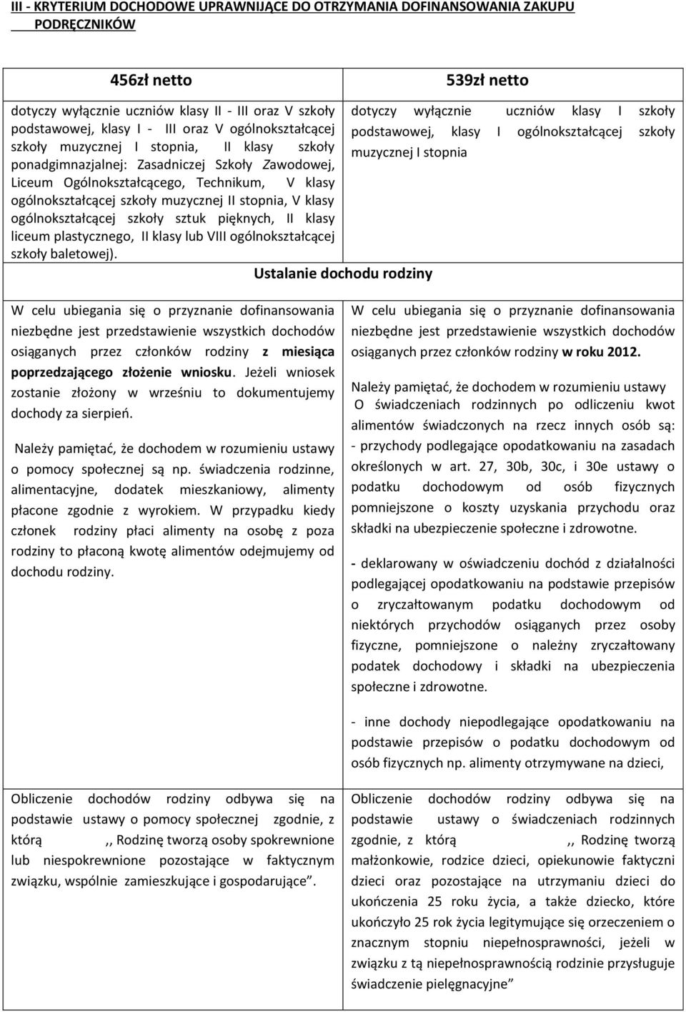 stopnia, V klasy ogólnokształcącej szkoły sztuk pięknych, II klasy liceum plastycznego, II klasy lub VIII ogólnokształcącej szkoły baletowej).