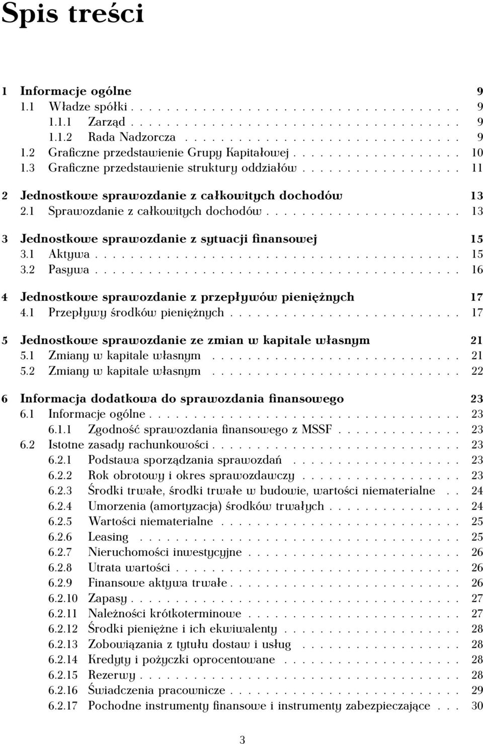 ..................... 13 3 Jednostkowe sprawozdanie z sytuacji finansowej 15 3.1 Aktywa......................................... 15 3.2 Pasywa.