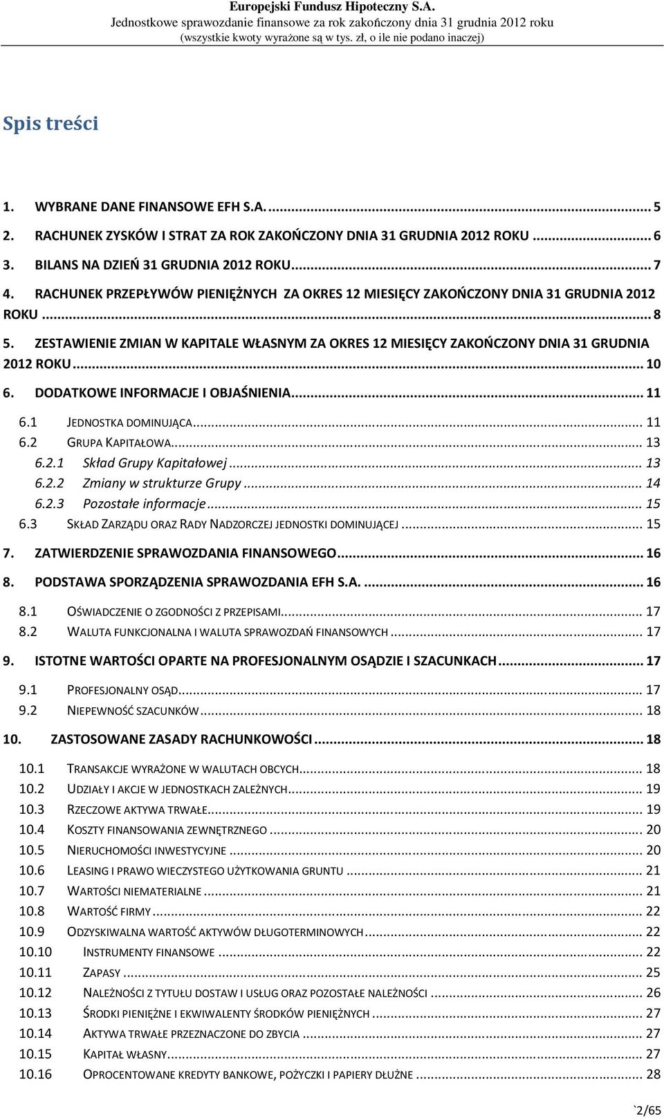 DODATKOWE INFORMACJE I OBJAŚNIENIA... 11 6.1 JEDNOSTKA DOMINUJĄCA... 11 6.2 GRUPA KAPITAŁOWA... 13 6.2.1 Skład Grupy Kapitałowej... 13 6.2.2 Zmiany w strukturze Grupy... 14 6.2.3 Pozostałe informacje.