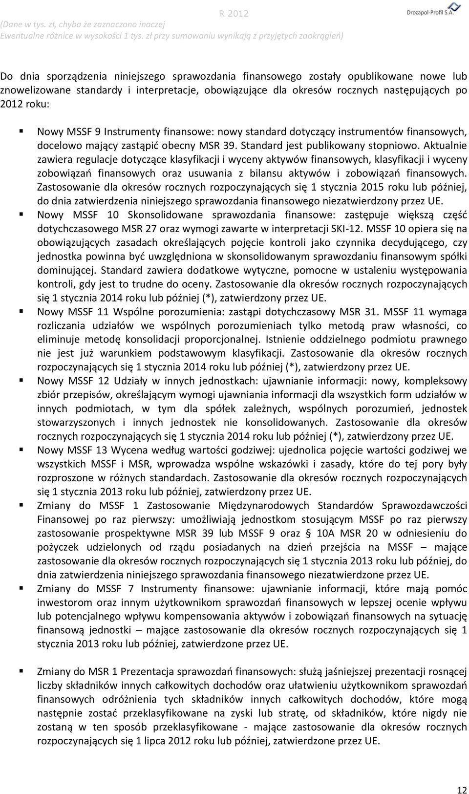 Aktualnie zawiera regulacje dotyczące klasyfikacji i wyceny aktywów finansowych, klasyfikacji i wyceny zobowiązań finansowych oraz usuwania z bilansu aktywów i zobowiązań finansowych.