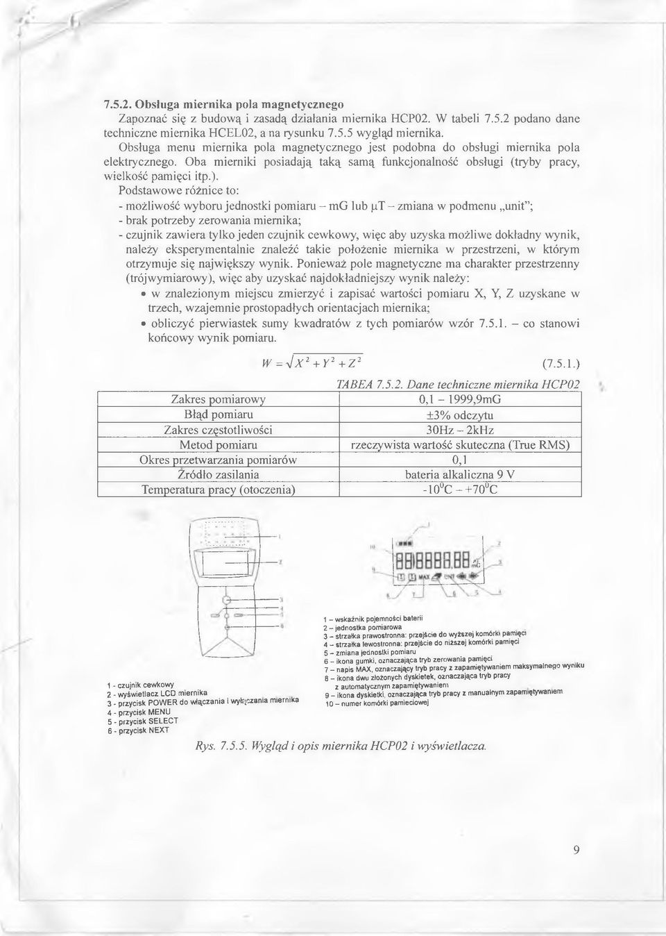 Podstawowe różnice to: - możliwość wyboru jednostki pomiaru - mg lub jit - zmiana w podmenu unit ; - brak potrzeby zerowania miernika; - czujnik zawiera tylko jeden czujnik cewkowy, więc aby uzyska