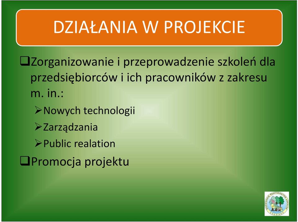 ich pracowników z zakresu m. in.