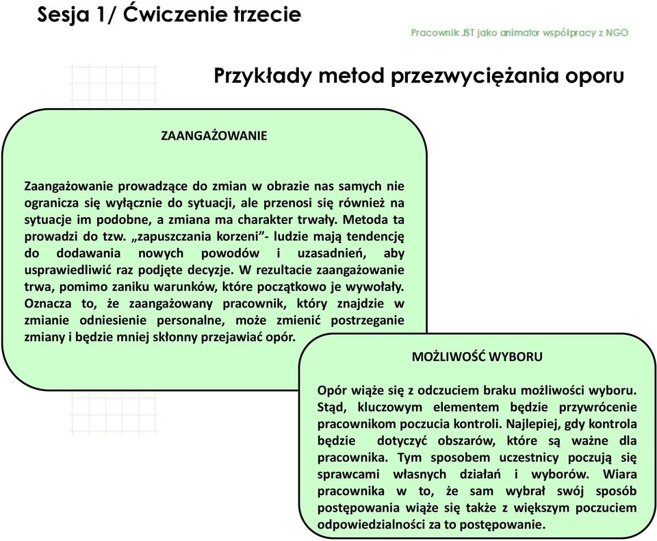 zapuszczania korzeni - ludzie mają tendencję do dodawania nowych powodów i uzasadnień, aby usprawiedliwić raz podjęte decyzje.