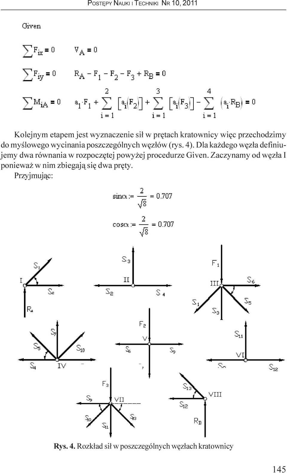 Dla ka dego wêz³a definiujemy dwa równania w rozpoczêtej powy ej procedurze Given.