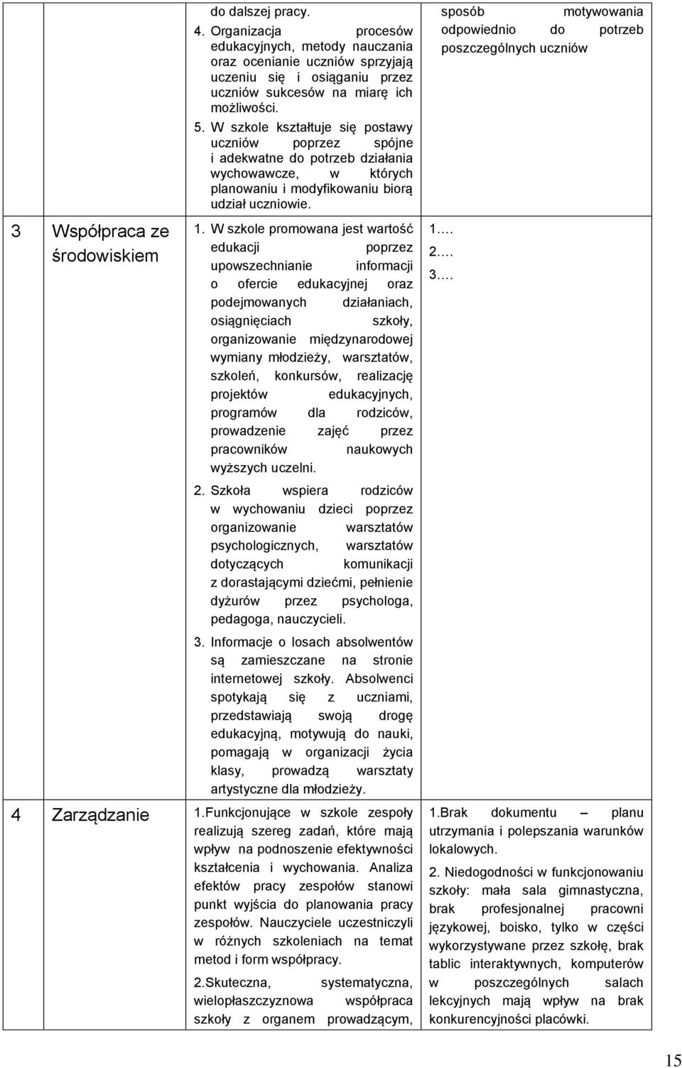 W szkole kształtuje się postawy uczniów poprzez spójne i adekwatne do potrzeb działania wychowawcze, w których planowaniu i modyfikowaniu biorą udział uczniowie. 1.