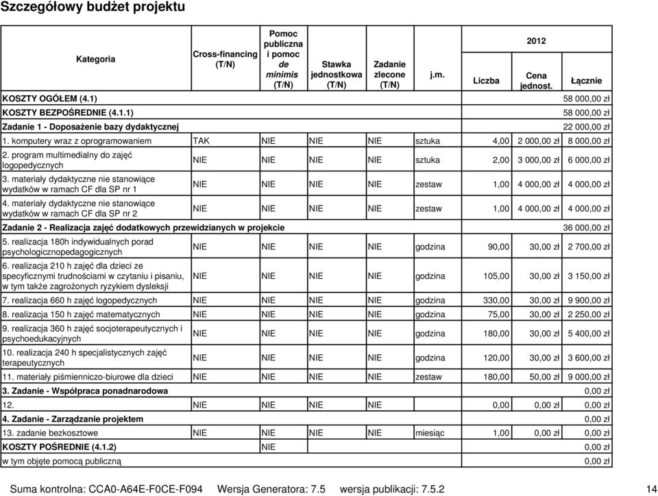 materiały dydaktyczne nie stanowiące wydatków w ramach CF dla SP nr 1 4.