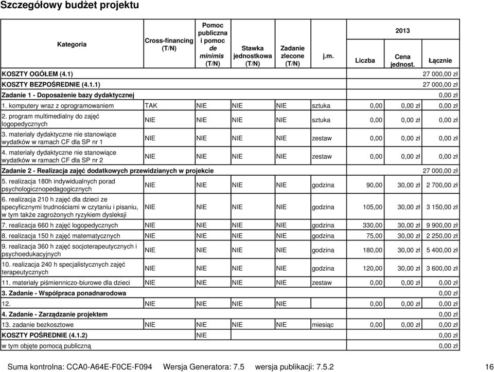 materiały dydaktyczne nie stanowiące wydatków w ramach CF dla SP nr 1 4.