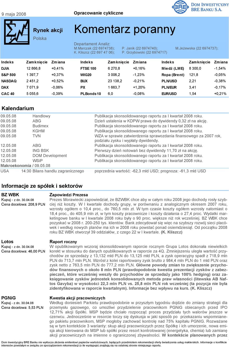 3 006,2-1,23% Ropa (Brent) 121,8-0,05% NASDAQ 2 451,2 +0,52% BUX 23 138,2-0,21% PLN/USD 2,21-0,38% DAX 7 071,9-0,06% PX 1 663,7 +1,20% PLN/EUR 3,41-0,17% CAC 40 5 055,6-0,39% PLBonds10 6,0-0,08%