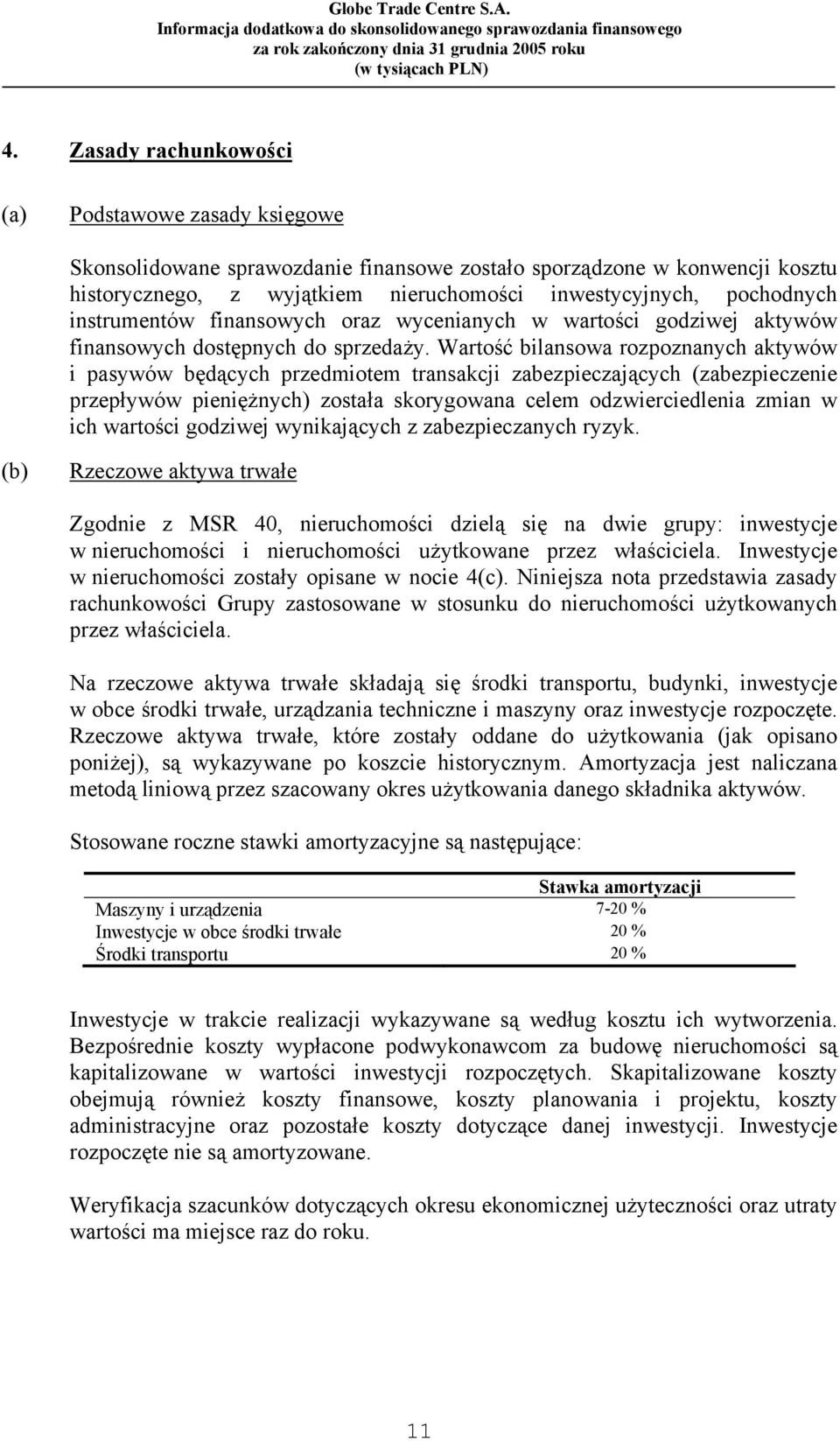 Wartość bilansowa rozpoznanych aktywów i pasywów będących przedmiotem transakcji zabezpieczających (zabezpieczenie przepływów pieniężnych) została skorygowana celem odzwierciedlenia zmian w ich