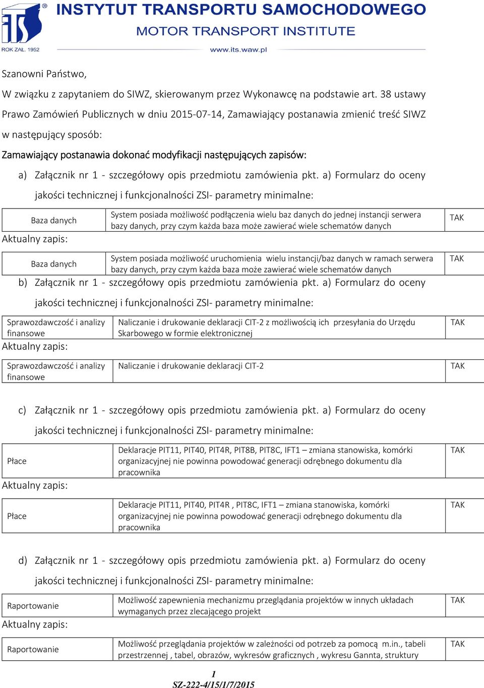 nr 1 - szczegółowy opis przedmiotu zamówienia pkt.