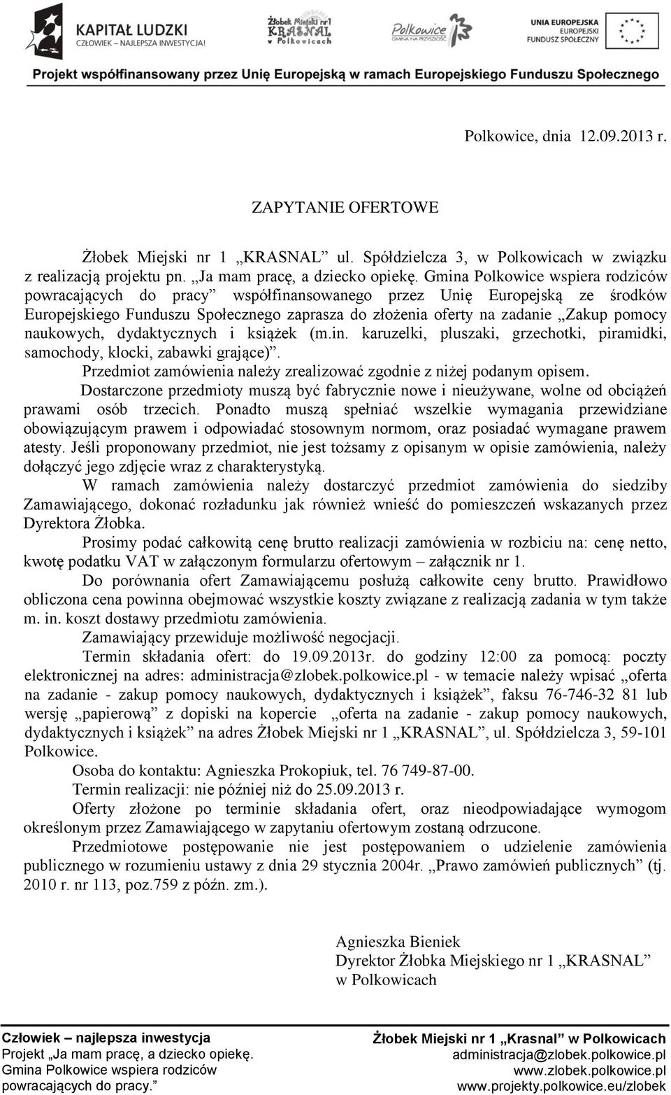 in. karuzelki, pluszaki, grzechotki, piramidki, samochody, klocki, zabawki grające). Przedmiot zamówienia należy zrealizować zgodnie z niżej podanym opisem.