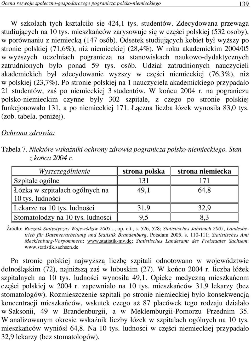 W roku akademickim 2004/05 w wyższych uczelniach pogranicza na stanowiskach naukowo-dydaktycznych zatrudnionych było ponad 59 tys. osób.