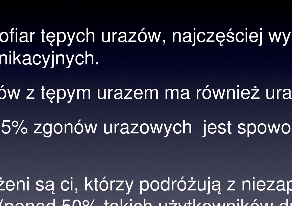 w z tępym urazem ma również ura 5%