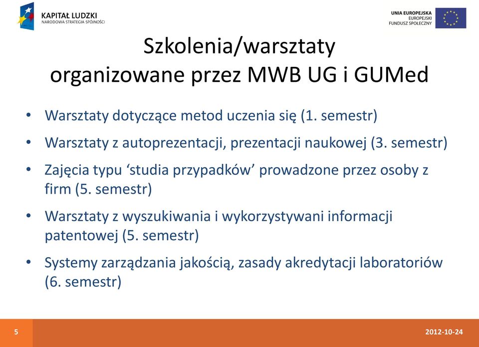 semestr) Zajęcia typu studia przypadków prowadzone przez osoby z firm (5.