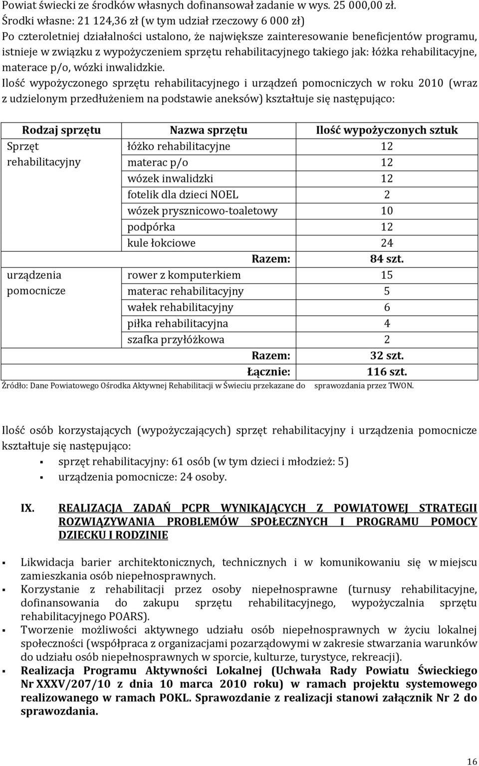 rehabilitacyjnego takiego jak: łóżka rehabilitacyjne, materace p/o, wózki inwalidzkie.